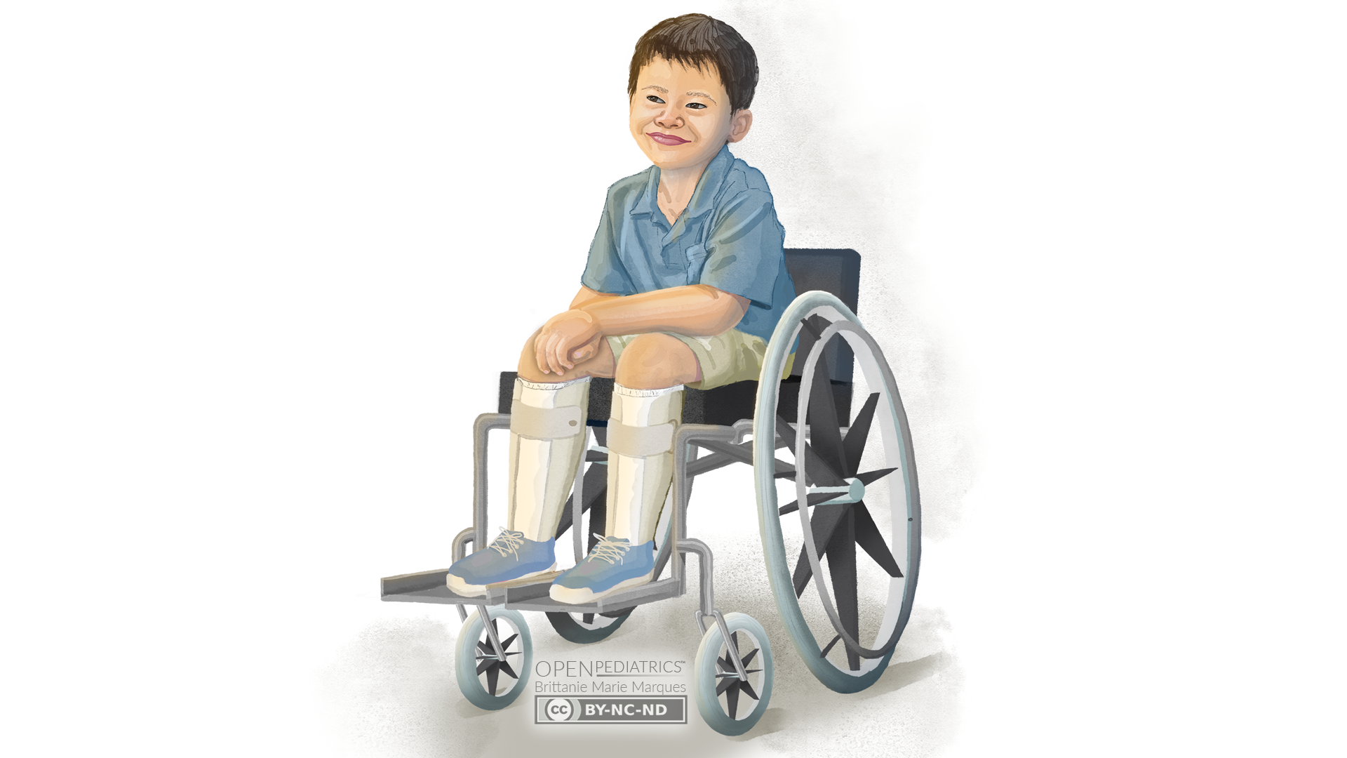 Child in a selfpropelled wheelchair